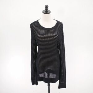 I.N.C. International Concepts‎ Large Black Open Knit Scoop Neck Sweater